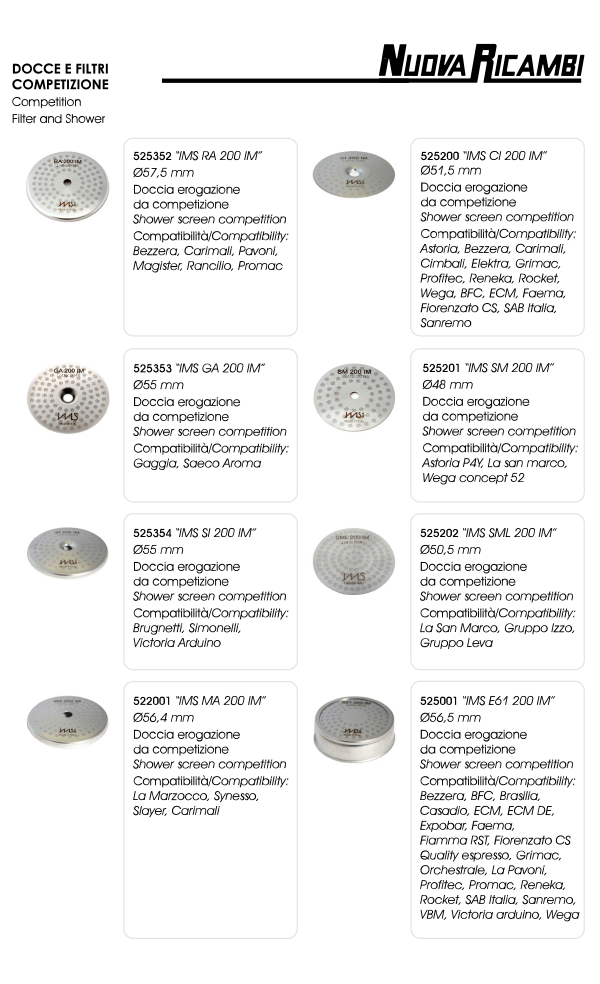 Competition filters and shower filters